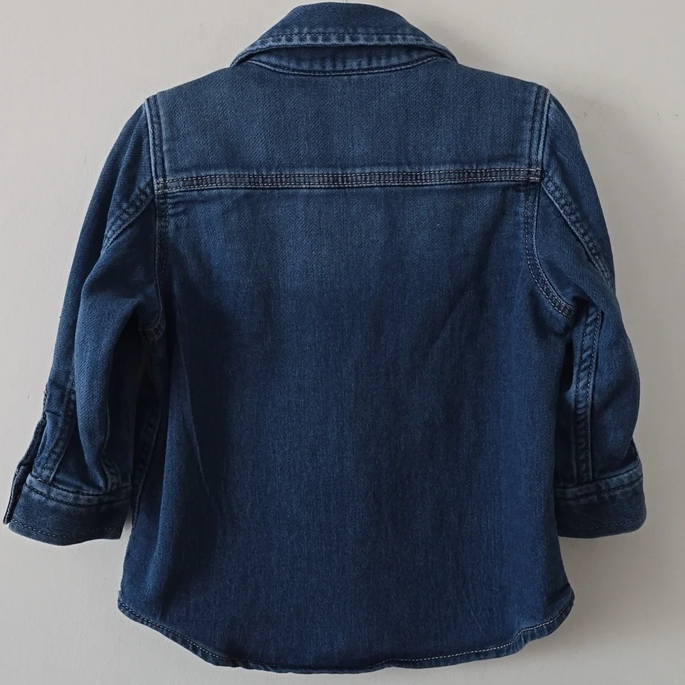 GAP Kids Denim Knit Shirt Dark Indigo 18-24 Months